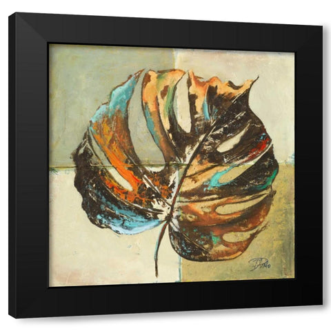 Contemporary Leaves I Black Modern Wood Framed Art Print with Double Matting by Pinto, Patricia