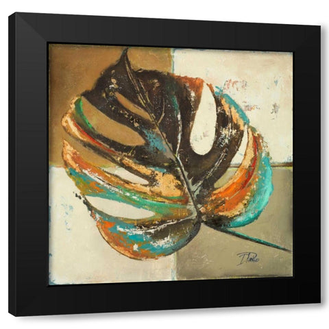 Contemporary Leaves II Black Modern Wood Framed Art Print with Double Matting by Pinto, Patricia