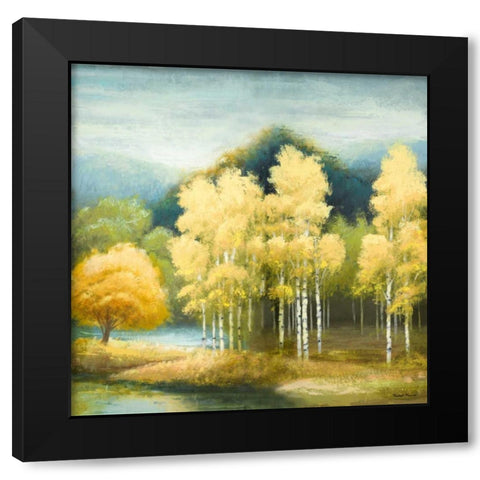 Birchwood Black Modern Wood Framed Art Print by Marcon, Michael