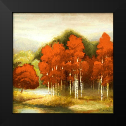 Autumn Birchwood I Black Modern Wood Framed Art Print by Marcon, Michael