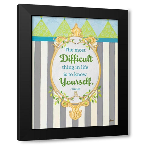 Know Yourself Black Modern Wood Framed Art Print by Metz, Andi