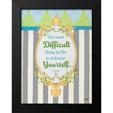 Know Yourself Black Modern Wood Framed Art Print by Metz, Andi