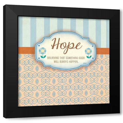 Hope Black Modern Wood Framed Art Print by Metz, Andi
