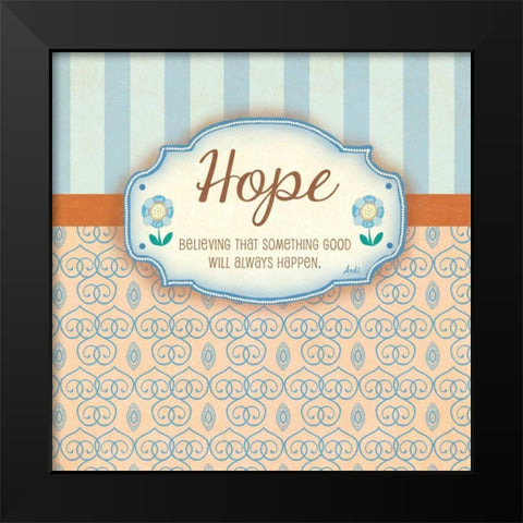 Hope Black Modern Wood Framed Art Print by Metz, Andi