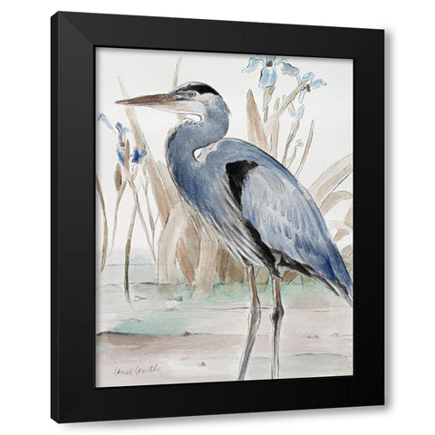 Neutral Heron Black Modern Wood Framed Art Print by Loreth, Lanie