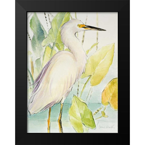 Snowy Egret Black Modern Wood Framed Art Print by Loreth, Lanie