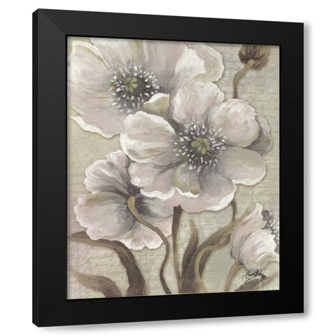 Scripted Beauty I Black Modern Wood Framed Art Print with Double Matting by Medley, Elizabeth