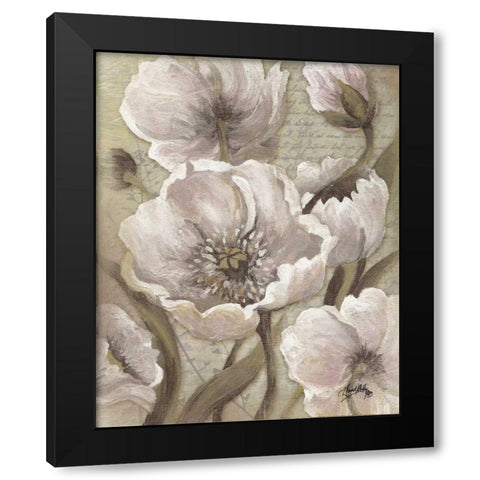 Scripted Beauty II Black Modern Wood Framed Art Print with Double Matting by Medley, Elizabeth