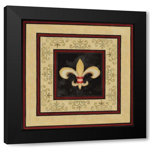 Fleur de Lys I Black Modern Wood Framed Art Print by Gaynor, Janice