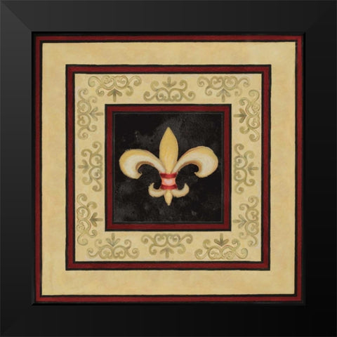 Fleur de Lys I Black Modern Wood Framed Art Print by Gaynor, Janice