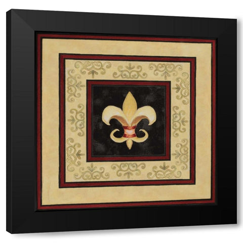 Fleur de Lys II Black Modern Wood Framed Art Print by Gaynor, janice