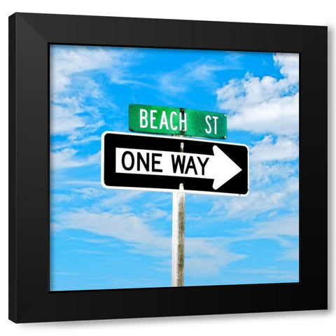 Beach Street Black Modern Wood Framed Art Print by Peck, Gail
