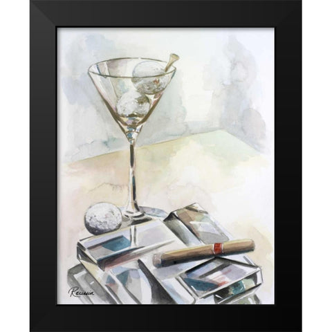 Golftini Black Modern Wood Framed Art Print by French-Roussia, Heather A.