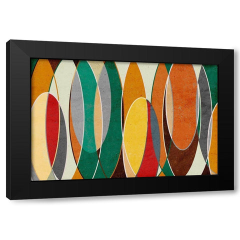 Bright Retro Vibes Black Modern Wood Framed Art Print by SD Graphics Studio