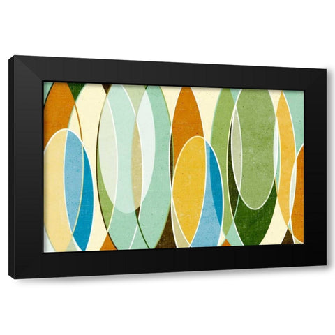 Retro Vibes Black Modern Wood Framed Art Print by SD Graphics Studio