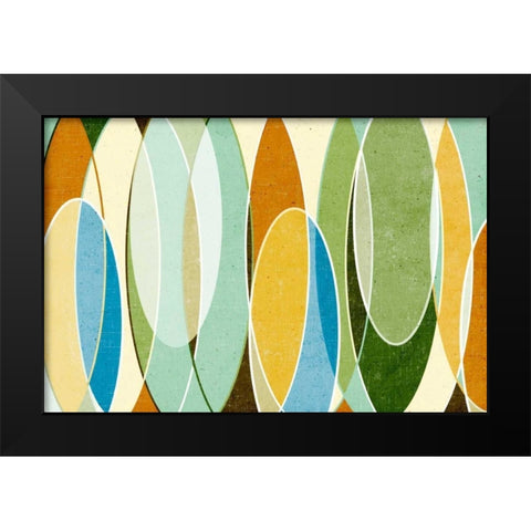 Retro Vibes Black Modern Wood Framed Art Print by SD Graphics Studio