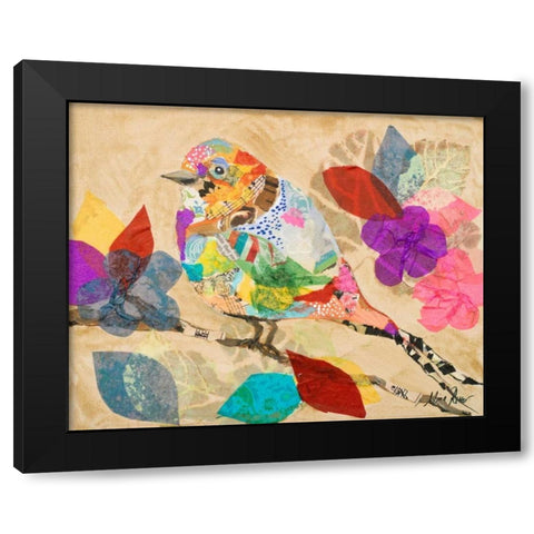 Band of Birds II Black Modern Wood Framed Art Print with Double Matting by Ritter, Gina