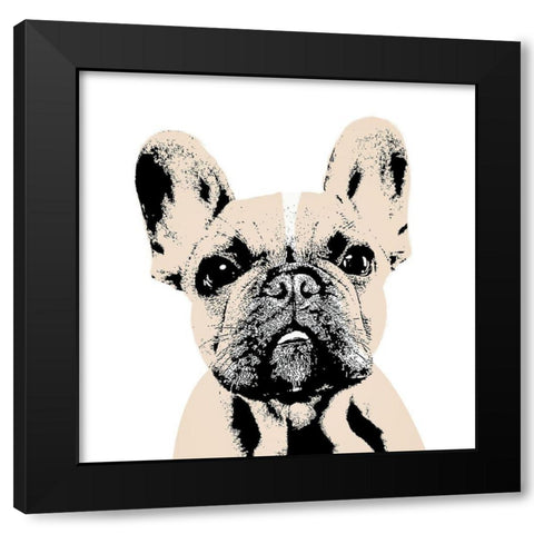 French Bulldog Black Modern Wood Framed Art Print with Double Matting by SD Graphics Studio
