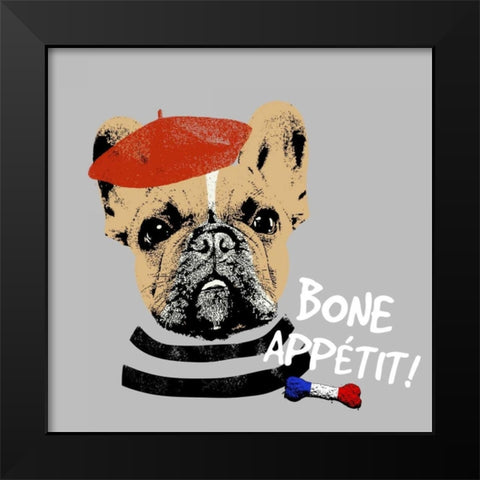 Bone Appetit Black Modern Wood Framed Art Print by Studio, Sd Graphics
