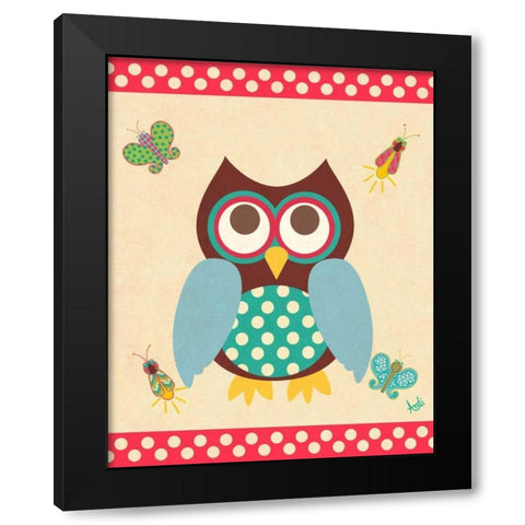 Wise Owls I Black Modern Wood Framed Art Print by Metz, Andi