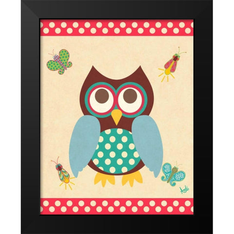 Wise Owls I Black Modern Wood Framed Art Print by Metz, Andi