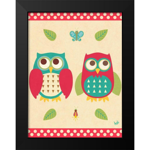 Wise Owls II Black Modern Wood Framed Art Print by Metz, Andi