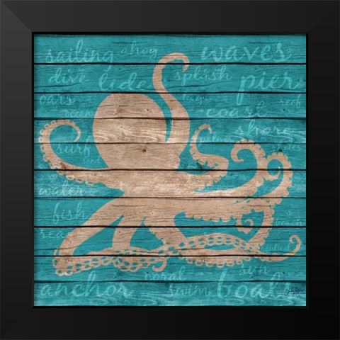 Coastal Wonder Border I Black Modern Wood Framed Art Print by DeRice, Julie