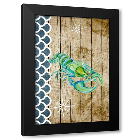 Planked Sealife I Black Modern Wood Framed Art Print by DeRice, Julie