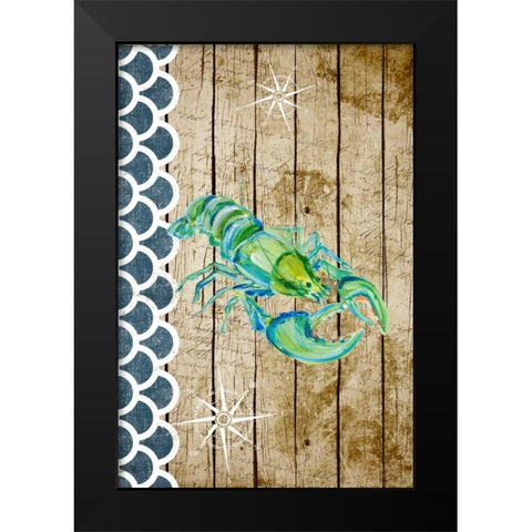 Planked Sealife I Black Modern Wood Framed Art Print by DeRice, Julie