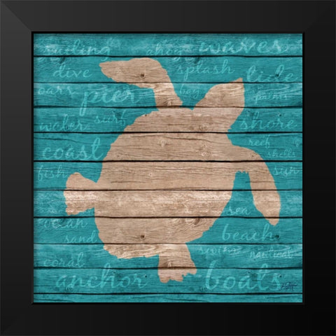 Coastal Wonder Border II Black Modern Wood Framed Art Print by DeRice, Julie