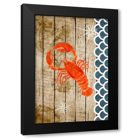 Planked Sealife II Black Modern Wood Framed Art Print by DeRice, Julie