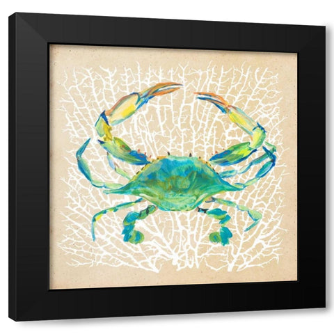 Sealife Crab Black Modern Wood Framed Art Print by DeRice, Julie