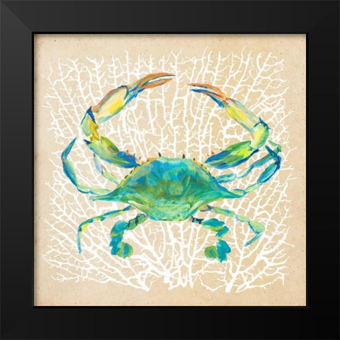 Sealife Crab Black Modern Wood Framed Art Print by DeRice, Julie