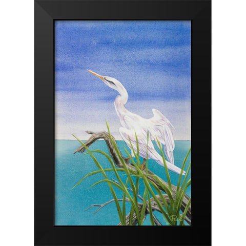 Seabirds At Noon I Black Modern Wood Framed Art Print by Urban Pearl Collection, Llc