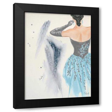 Evening in Paris I Black Modern Wood Framed Art Print with Double Matting by Baliko, Linda