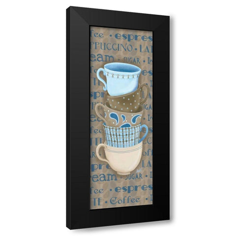 Coffee Cup Stack I Black Modern Wood Framed Art Print with Double Matting by Metz, Andi