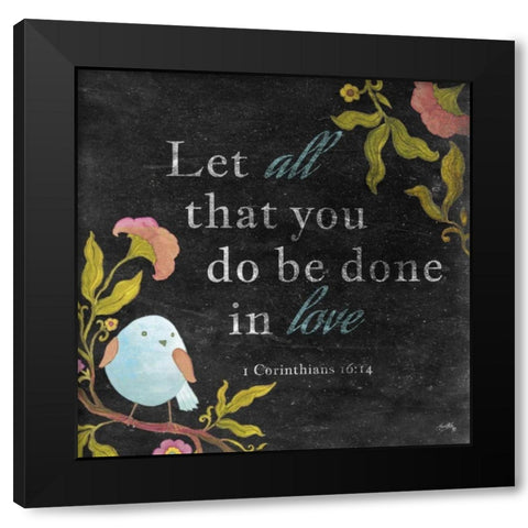 Strength and Love II Black Modern Wood Framed Art Print with Double Matting by Medley, Elizabeth