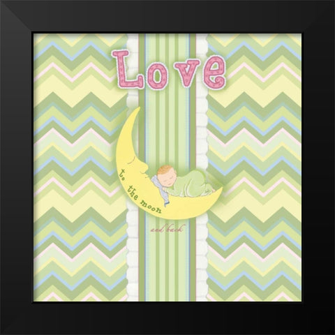 Sleepy Moon I Black Modern Wood Framed Art Print by Metz, Andi