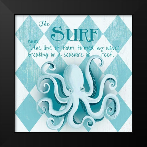 The Surf Black Modern Wood Framed Art Print by Metz, Andi