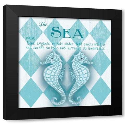 The Sea Border Black Modern Wood Framed Art Print by Metz, Andi