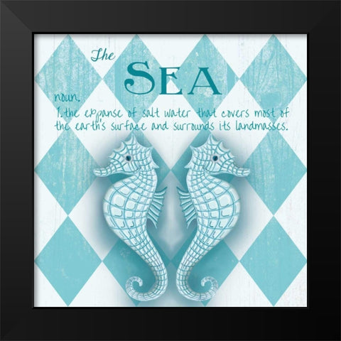 The Sea Border Black Modern Wood Framed Art Print by Metz, Andi