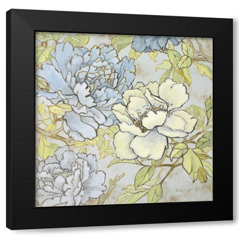 Peony Fascination II Black Modern Wood Framed Art Print with Double Matting by Loreth, Lanie