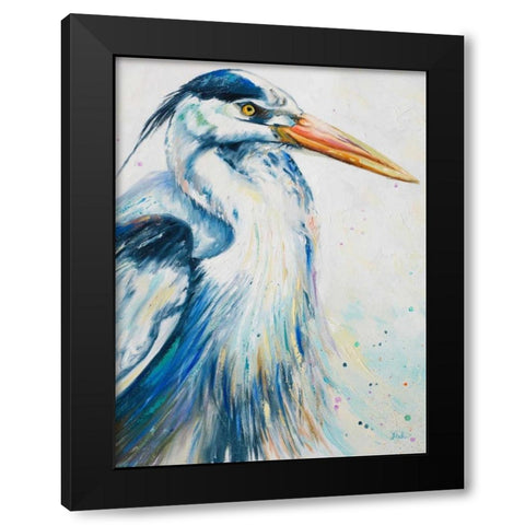 New Blue Heron I Black Modern Wood Framed Art Print with Double Matting by Pinto, Patricia