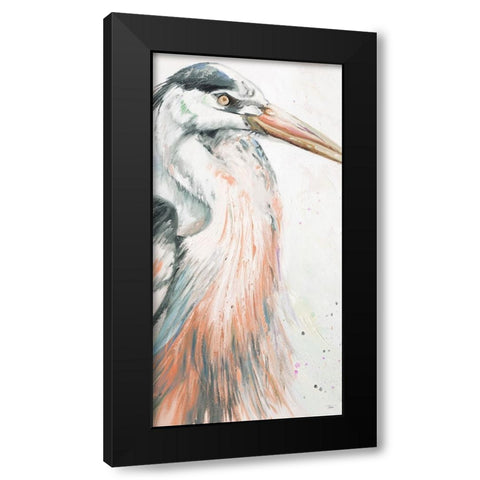 New Orange Heron I Black Modern Wood Framed Art Print with Double Matting by Pinto, Patricia