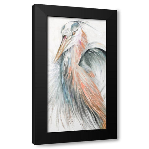 New Orange Heron II Black Modern Wood Framed Art Print with Double Matting by Pinto, Patricia