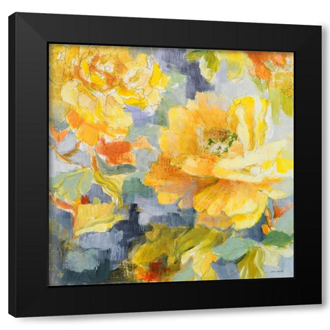 Modern Peonies I Black Modern Wood Framed Art Print with Double Matting by Loreth, Lanie