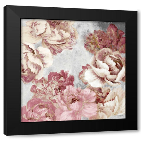 Florals in Pink and Cream Black Modern Wood Framed Art Print with Double Matting by Loreth, Lanie
