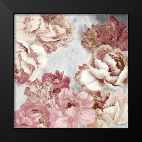 Florals in Pink and Cream Black Modern Wood Framed Art Print by Loreth, Lanie