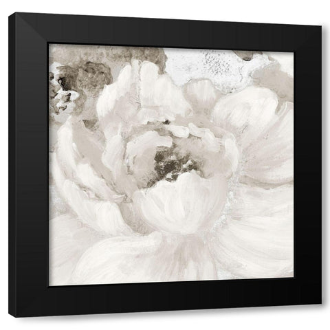 Light Grey Flowers I Black Modern Wood Framed Art Print with Double Matting by Loreth, Lanie