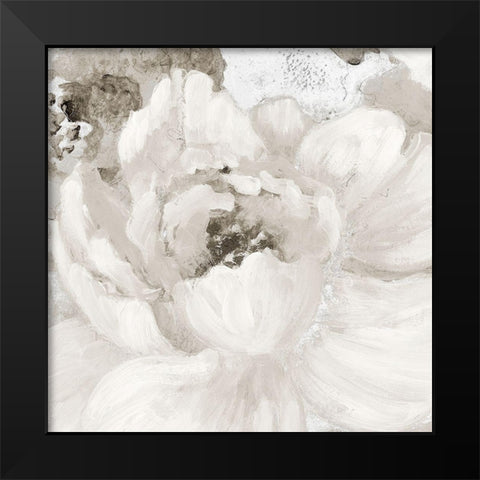 Light Grey Flowers I Black Modern Wood Framed Art Print by Loreth, Lanie